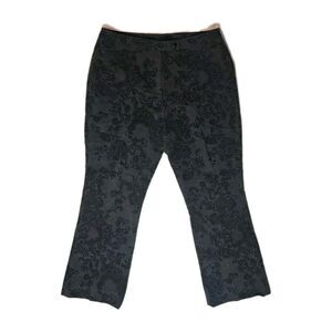 Nygard Collection Dress Pants Women's Black Straight Leg Velvet Witchy Size 16